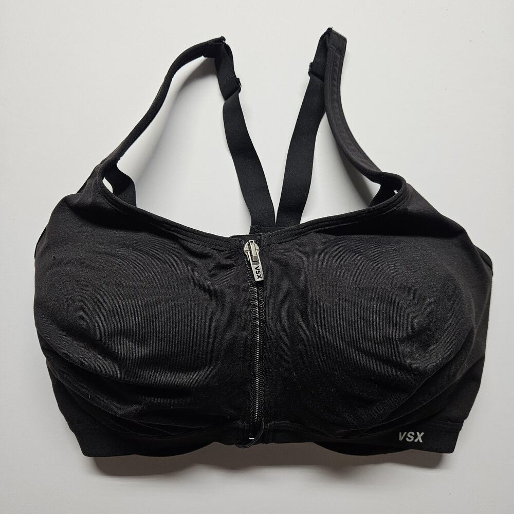 Victoria's Secret Black Front-Zip Sports Bra (VSX)